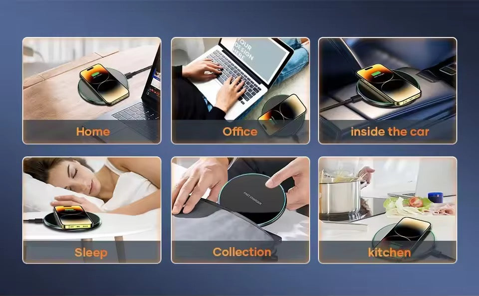 Fast LED Wireless Charger Pad – Qi Charging Station for iPhone & Samsung