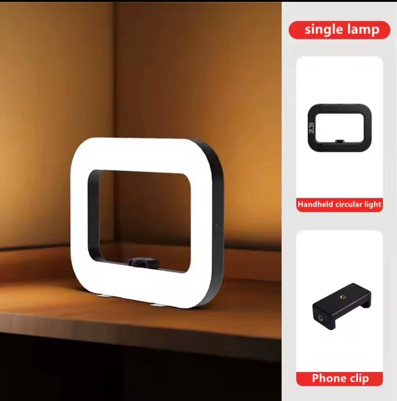 Highlight Handheld Ring Fill Light with Phone Holder