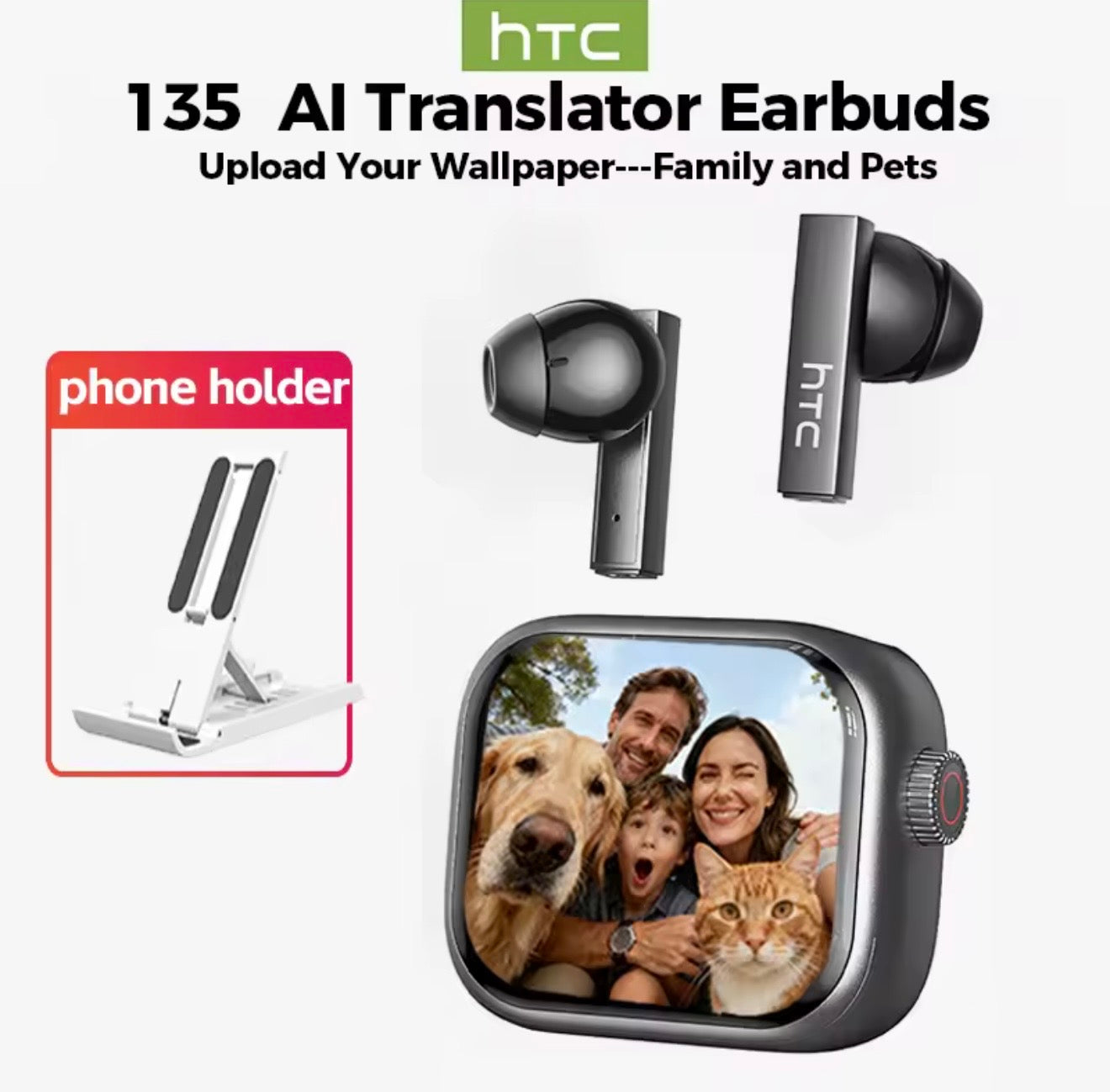 AI Smartwatch with Translator Earbuds – Bluetooth Call, Fitness Tracker & Real-Time Language Translation