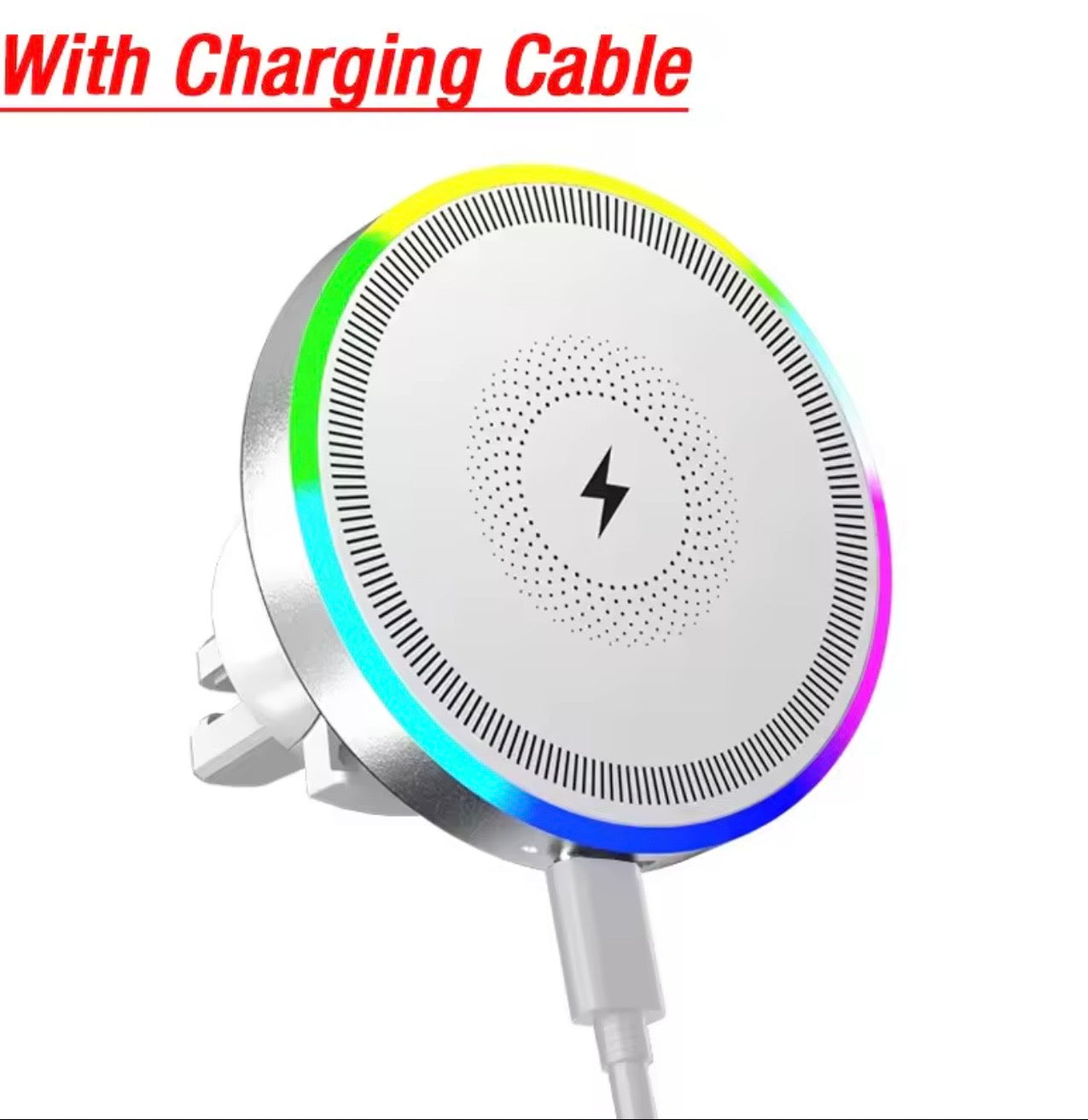Magnetic Wireless Car Charger Mount – Fast Charging Phone Holder with RGB Light
