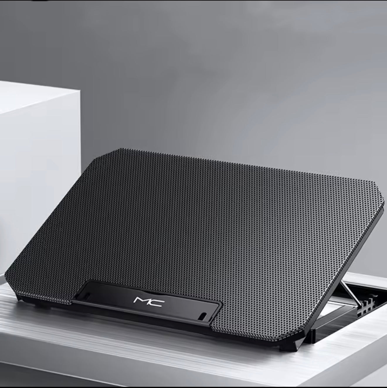 Adjustable Laptop Cooling Pad with Dual Fans – Foldable Laptop Stand Cooler with USB Ports for 12–17 Inch Laptops