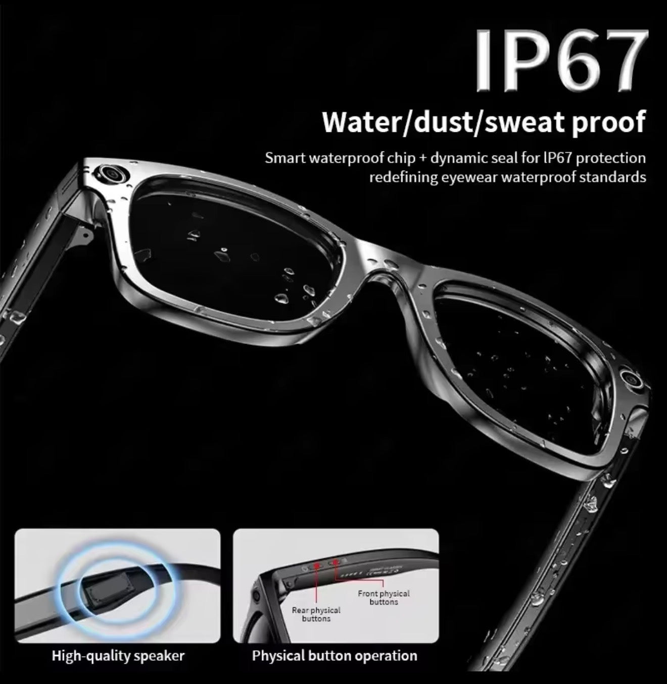 AI Smart Camera Glasses – HD Video Recording, Voice Control, WiFi & Translation Smart Glasses